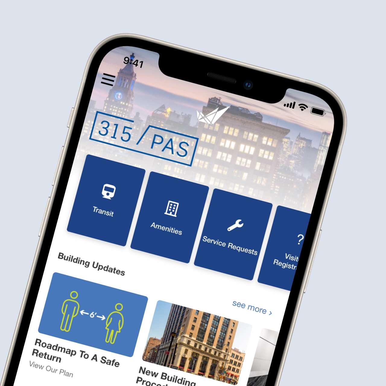 NEW BUILDING MOBILE APP, EXCLUSIVELY FOR 315 PAS TENANTS image